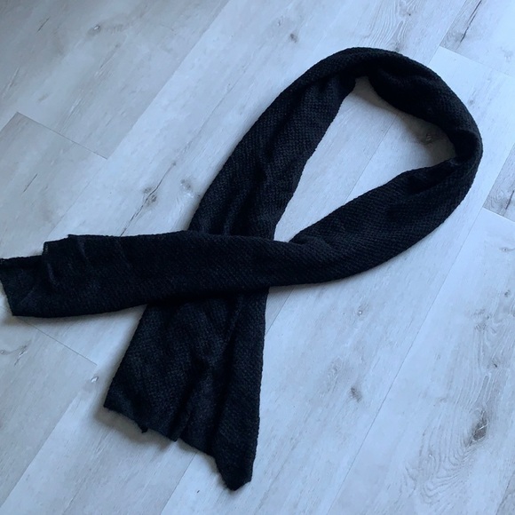 Lauren Ralph Lauren wool oversized scarf wrap cover up super soft black 28x82 - Picture 1 of 7